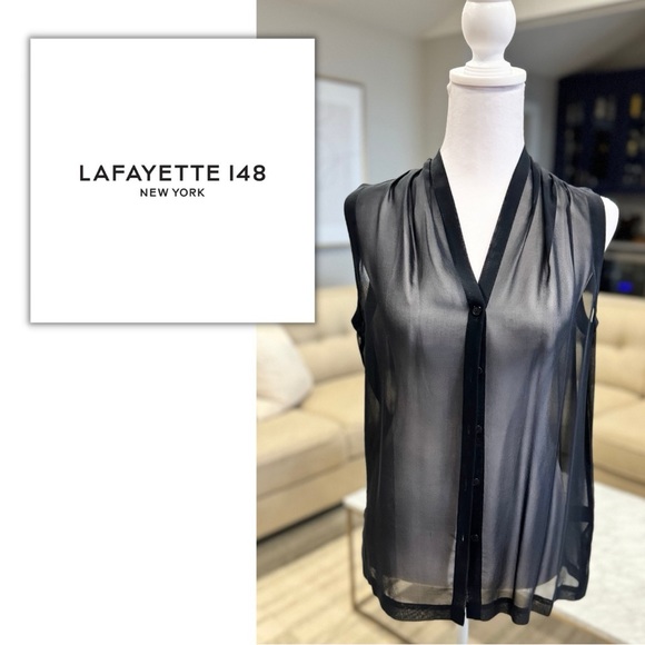 Lafayette 148 New York Tops - Lafayette 148 100% Sheer Silk Top